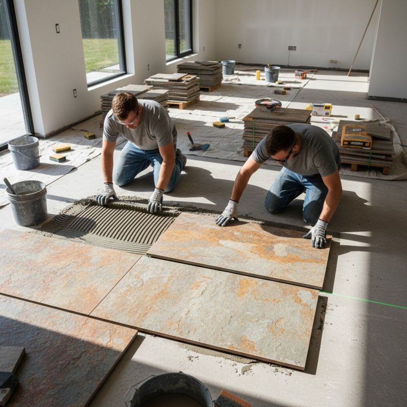 Stone Floor Installation detail