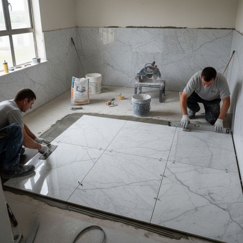Veranda Tile Installation detail